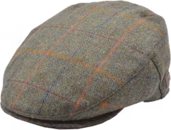 Mörkgrön storrutig tweedkeps - Major Wear