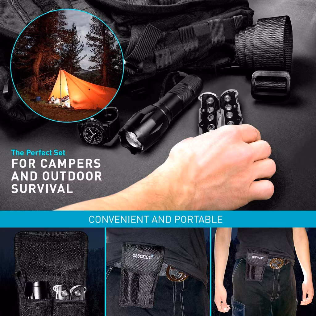 Multiverktyg 15 i 1 med ficklampa