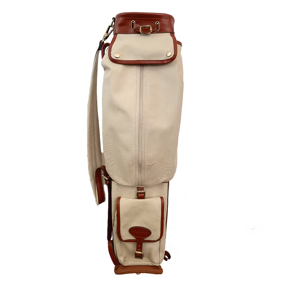 Ljusbeige golfbag Canvas & Leather