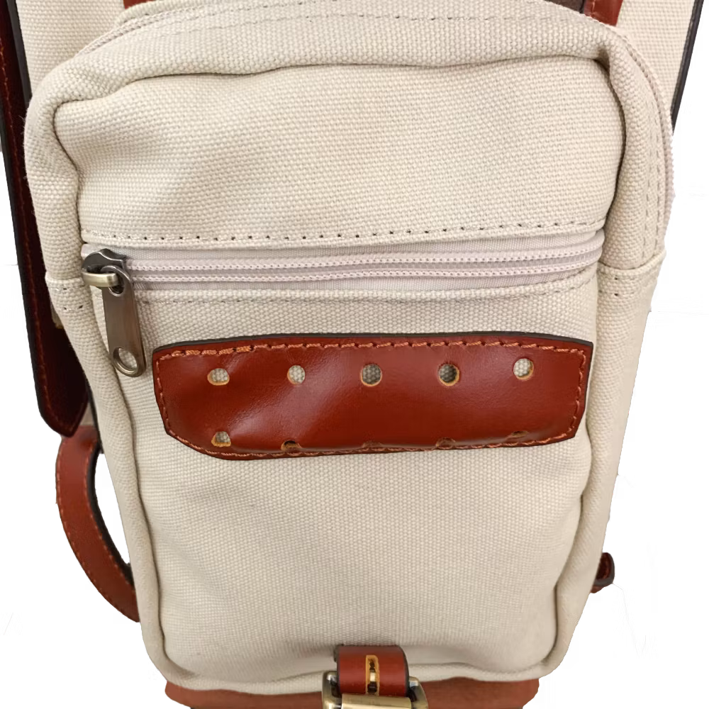 Ljusbeige golfbag Canvas & Leather
