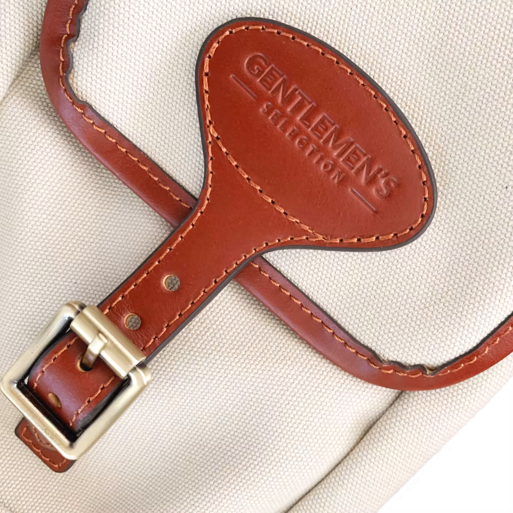 Ljusbeige golfbag Canvas & Leather