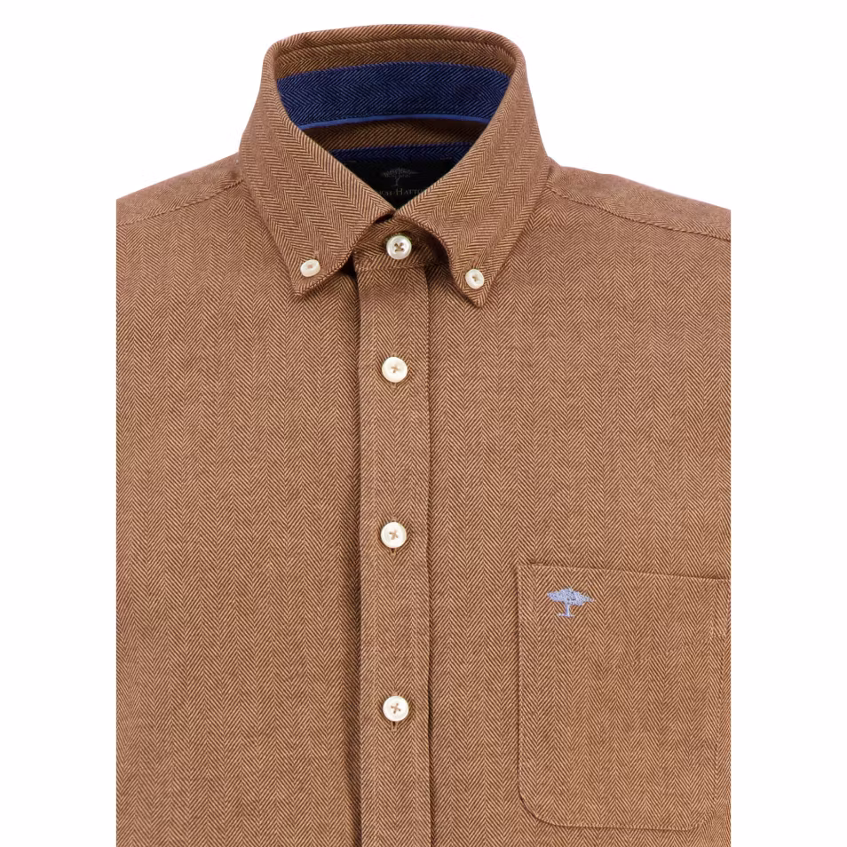 Bomullsflanell skjorta - Camel - Fynch-Hatton
