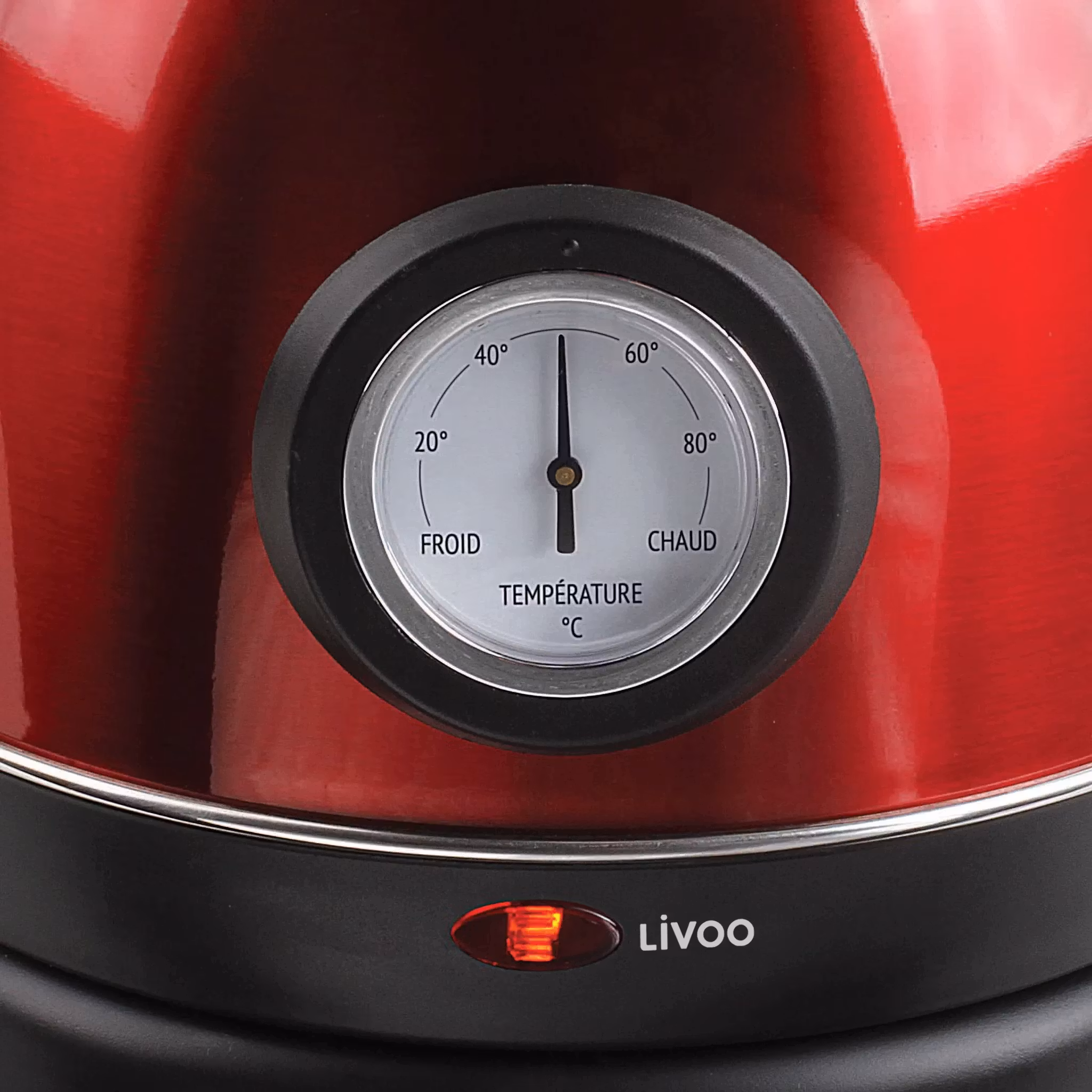 Vattenkokare med termometer Röd - Livoo