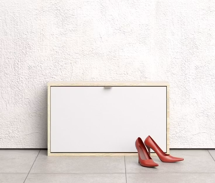 Skoskåp vit/ek - Tvilum