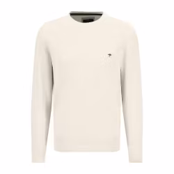 Stickad rundhalsad tröja - Off White -  Fynch-Hatton