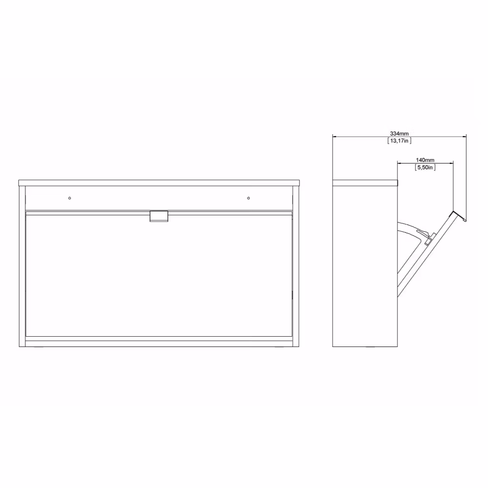 Skoskåp djup 17 cm vit - Tvilum
