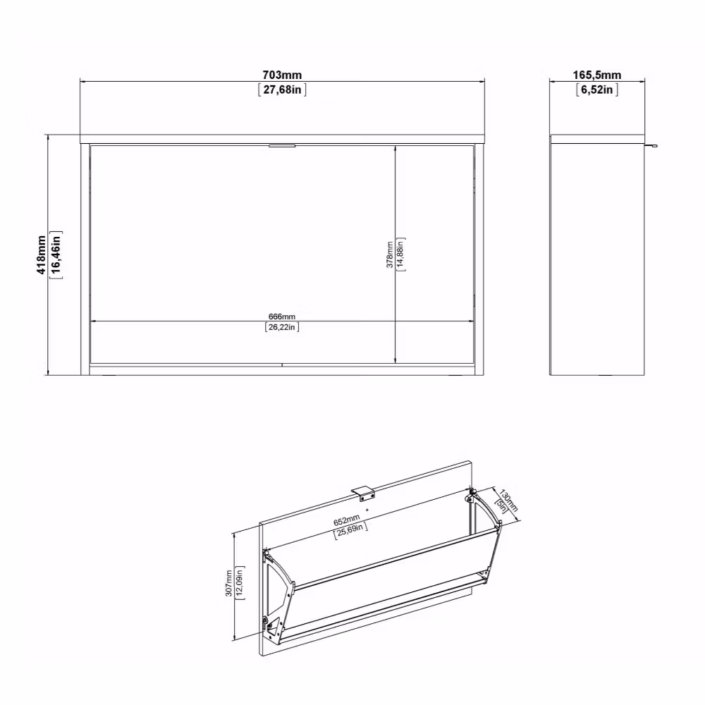 Skoskåp djup 17 cm vit - Tvilum