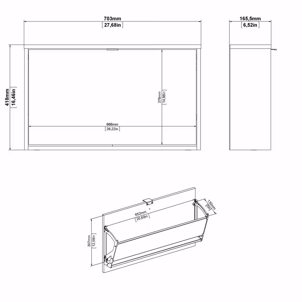 Skoskåp vit/ek - Tvilum
