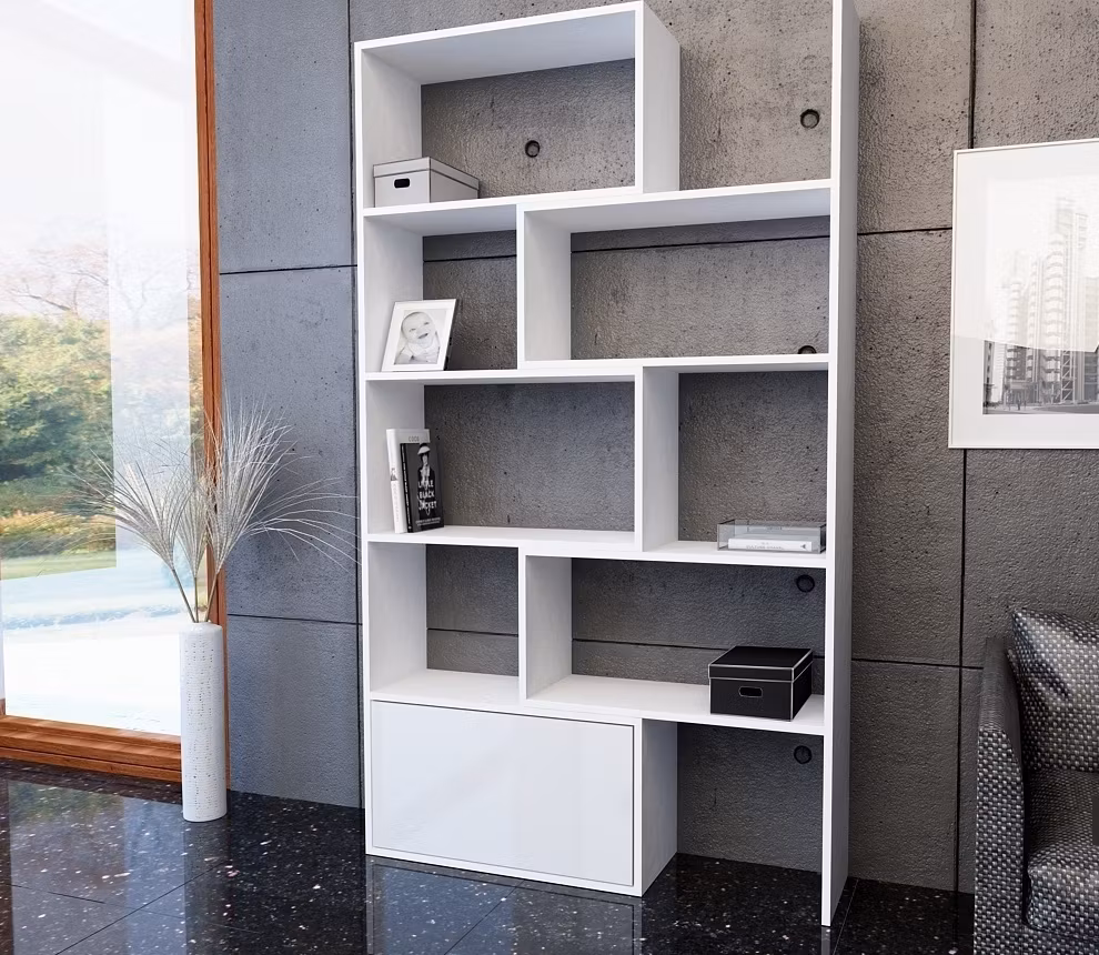 Bokhylla/Hörnbokhylla vit Paco