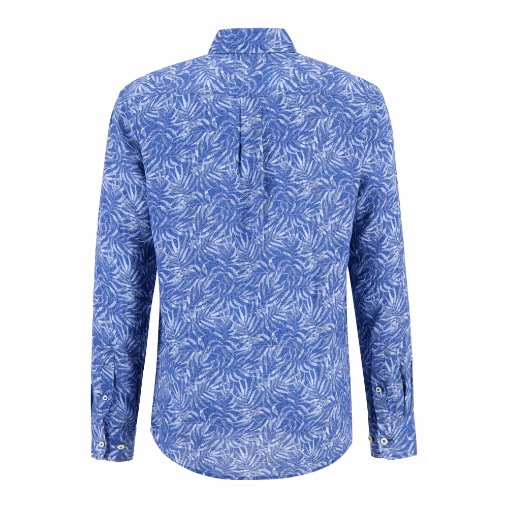 Linneskjorta mönstrad Blå -  Fynch-Hatton