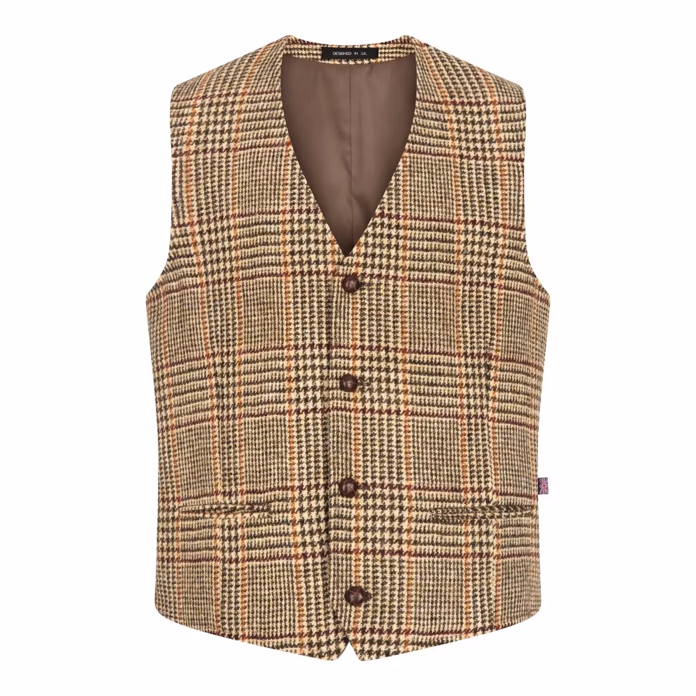 Harris Tweed väst Dessert Tan - Dalston