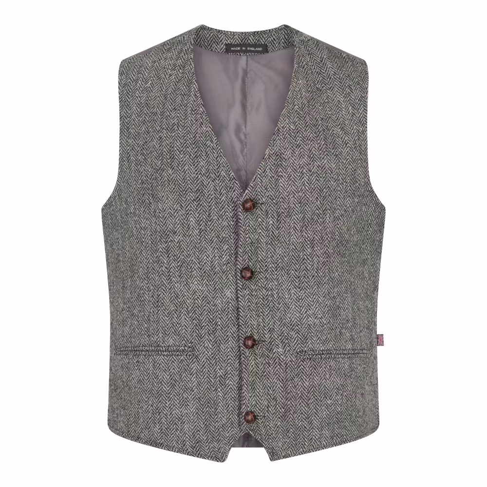 Harris Tweed väst Steel Grey - Dalston