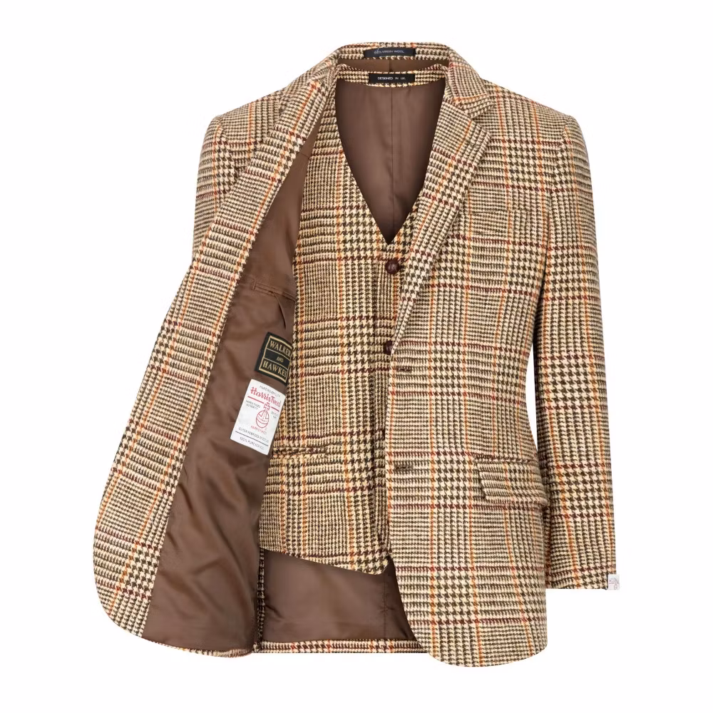 Harris Tweed kavaj Dessert Tan - Blakemore