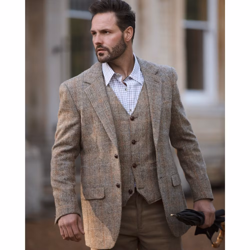 Tweedkavaj Blakemore White Sand - Harris Tweed
