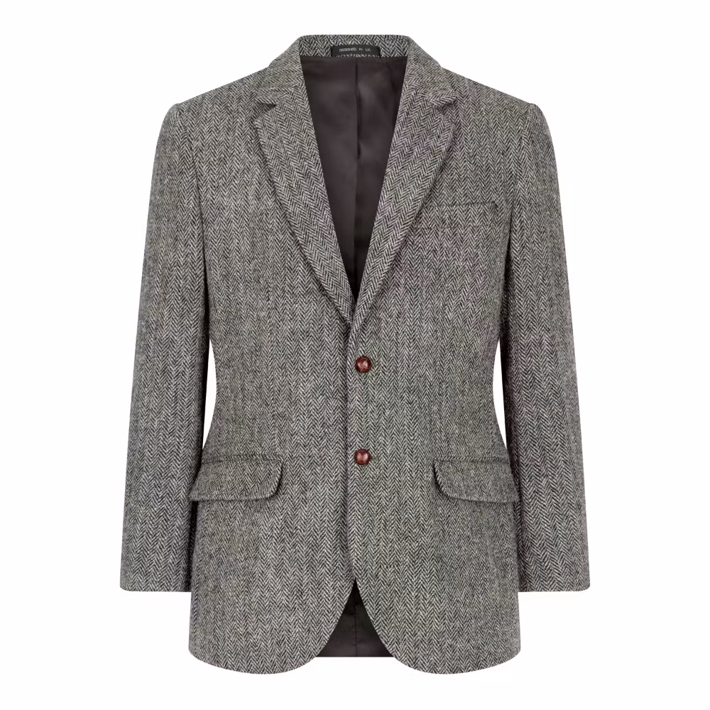 Harris Tweed kavaj Steel Grey - Blakemore