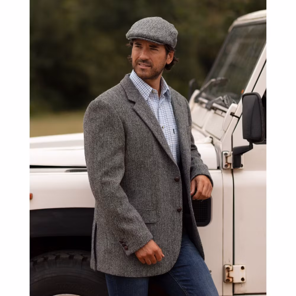 Harris Tweed kavaj Steel Grey - Blakemore