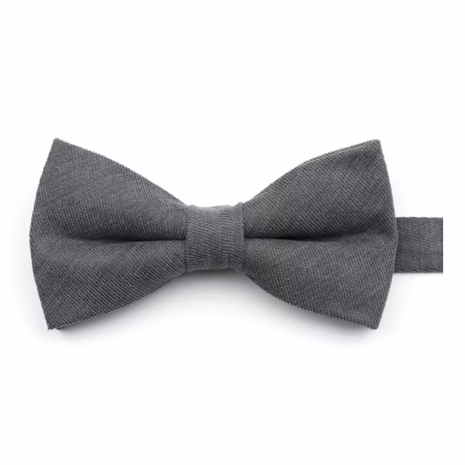 Enfärgad mörkgrå knuten fluga