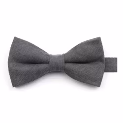 Enfärgad mörkgrå knuten fluga