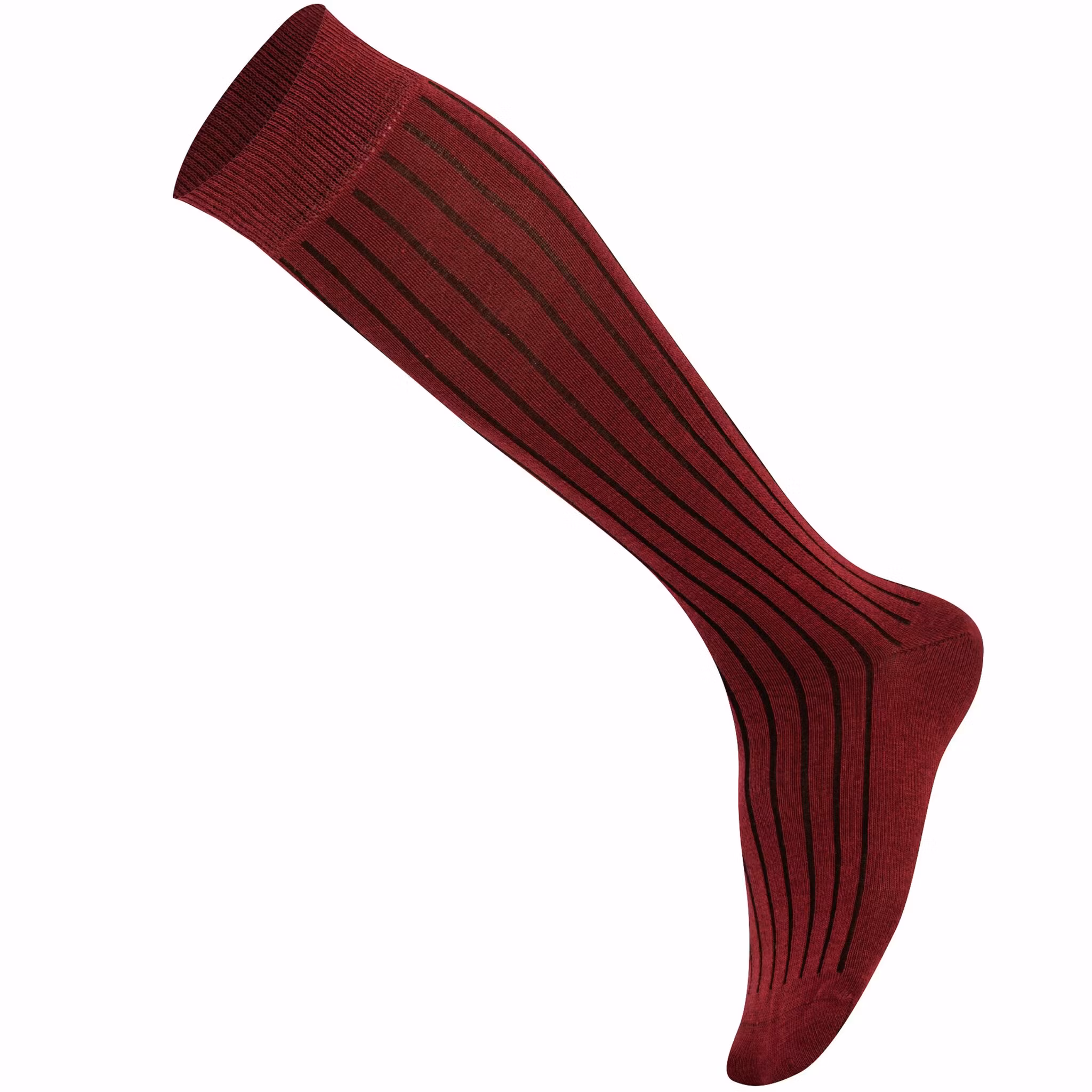 Vinröd ribbad knästrumpa - MySocks