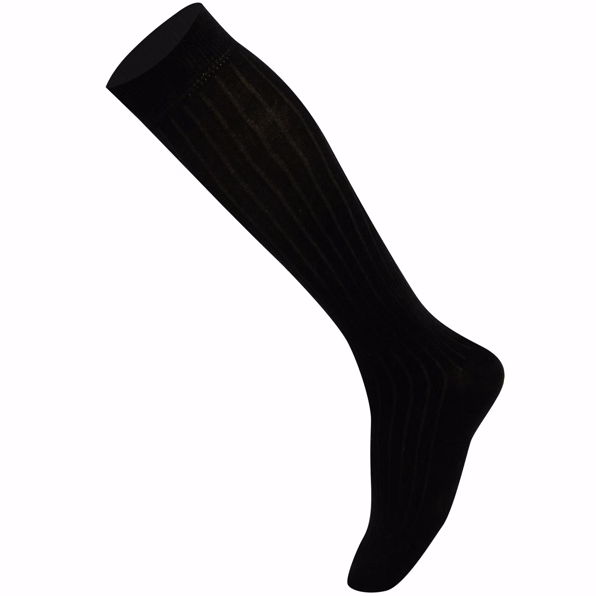 Svart ribbad knästrumpa - MySocks