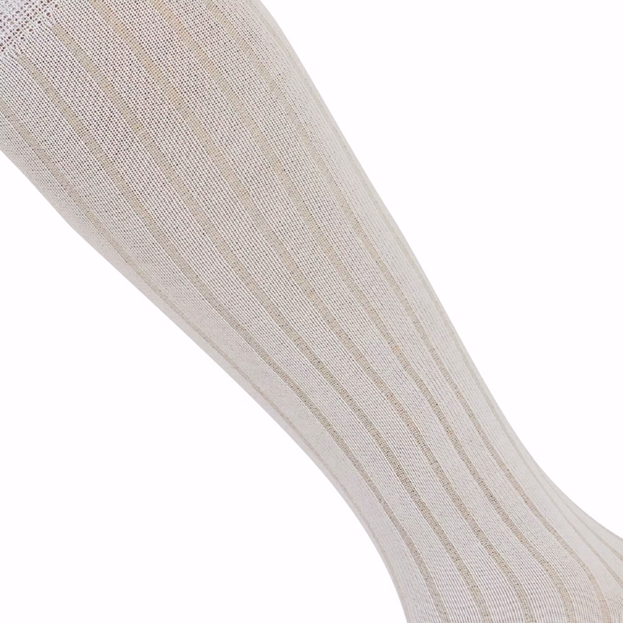 Vit ribbad knästrumpa - MySocks
