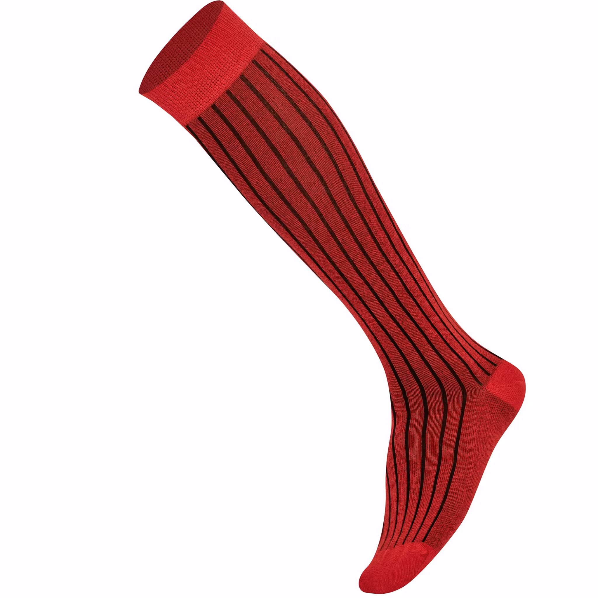 Röd ribbad knästrumpa - MySocks