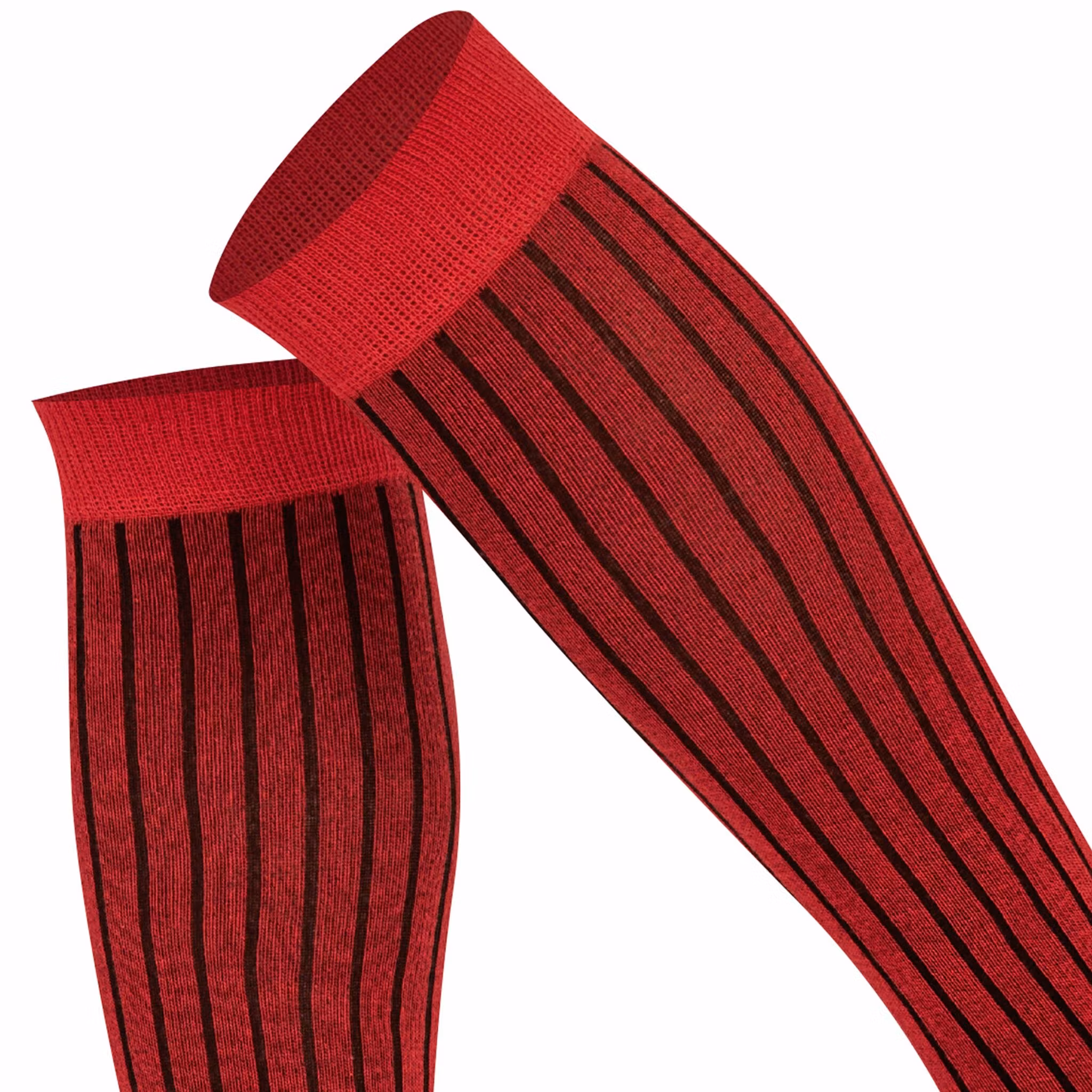 Röd ribbad knästrumpa - MySocks