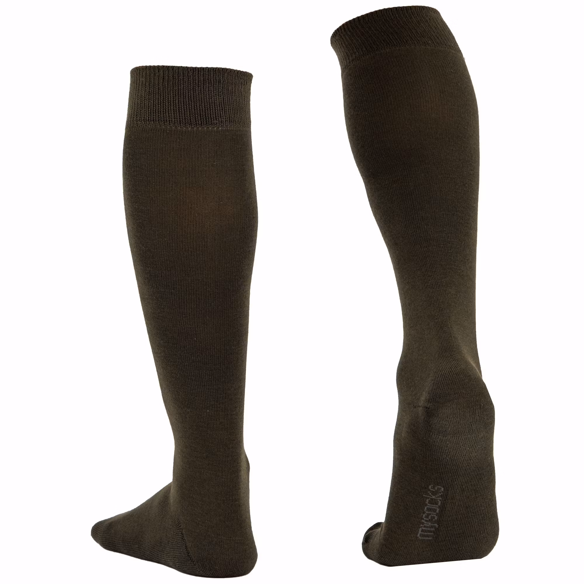 Khaki enfärgad knästrumpa - MySocks