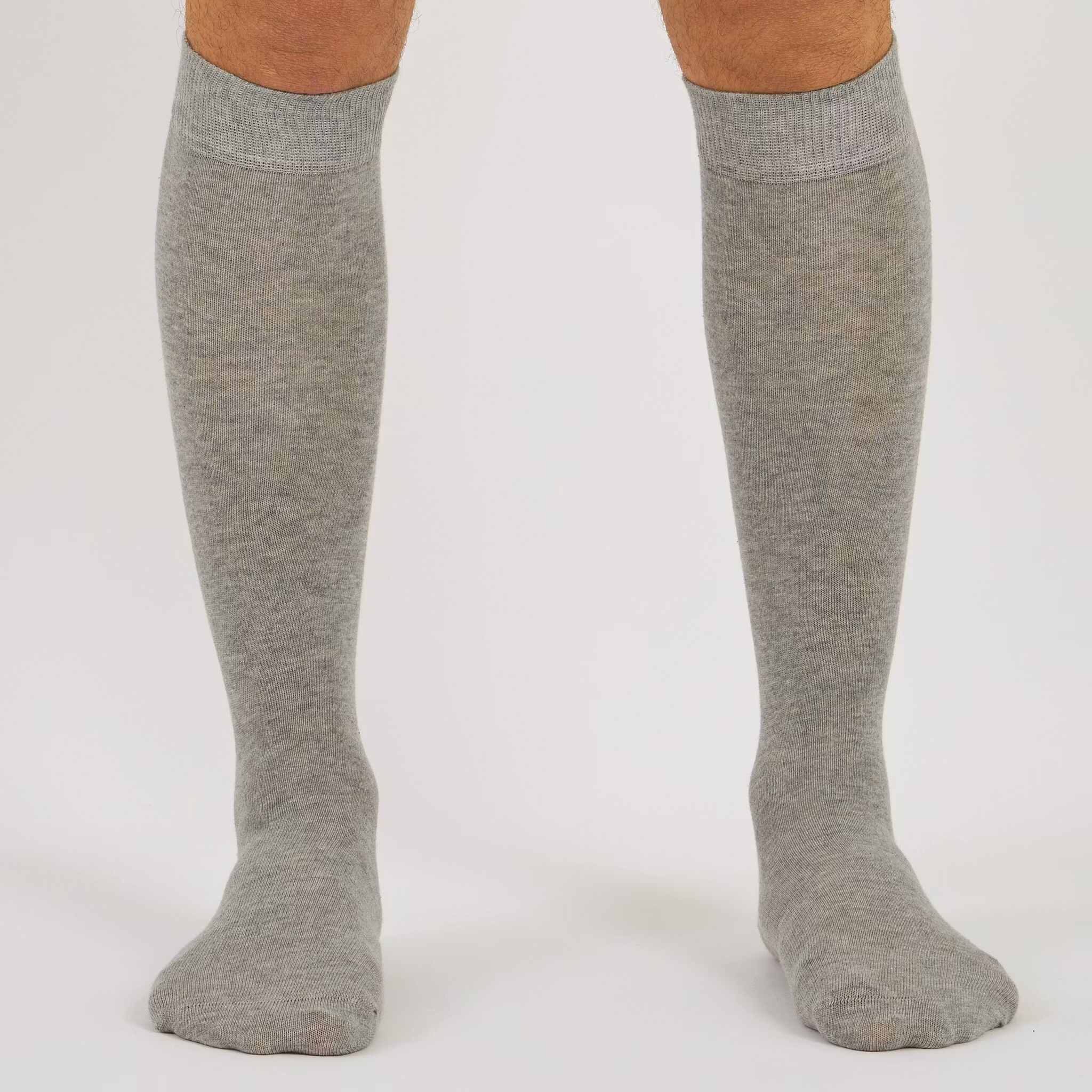 Grå enfärgad knästrumpa - MySocks