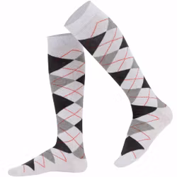 Vit argyle knästrumpa - MySocks