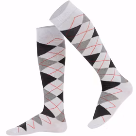 Vit argyle knästrumpa - MySocks