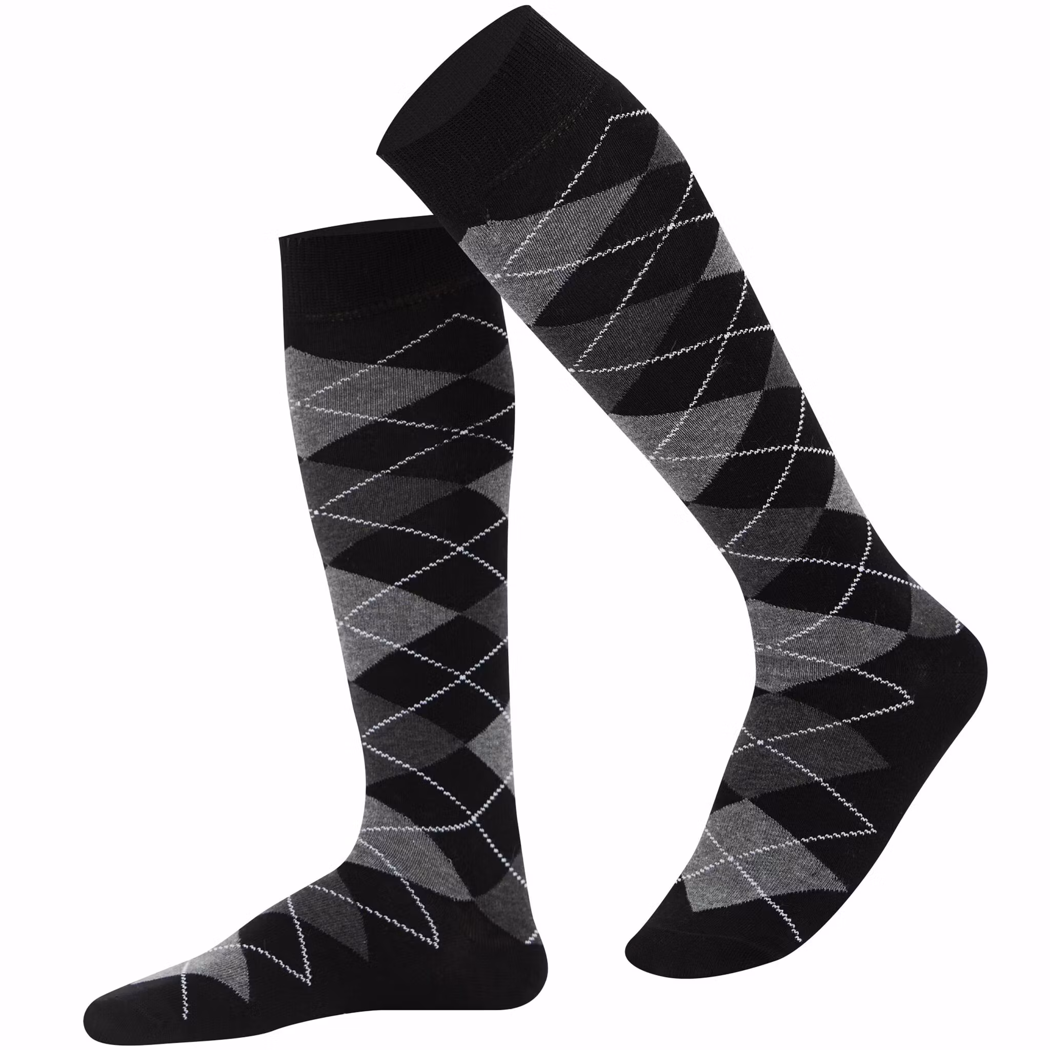 Svart/antracit argyle knästrumpa - MySocks