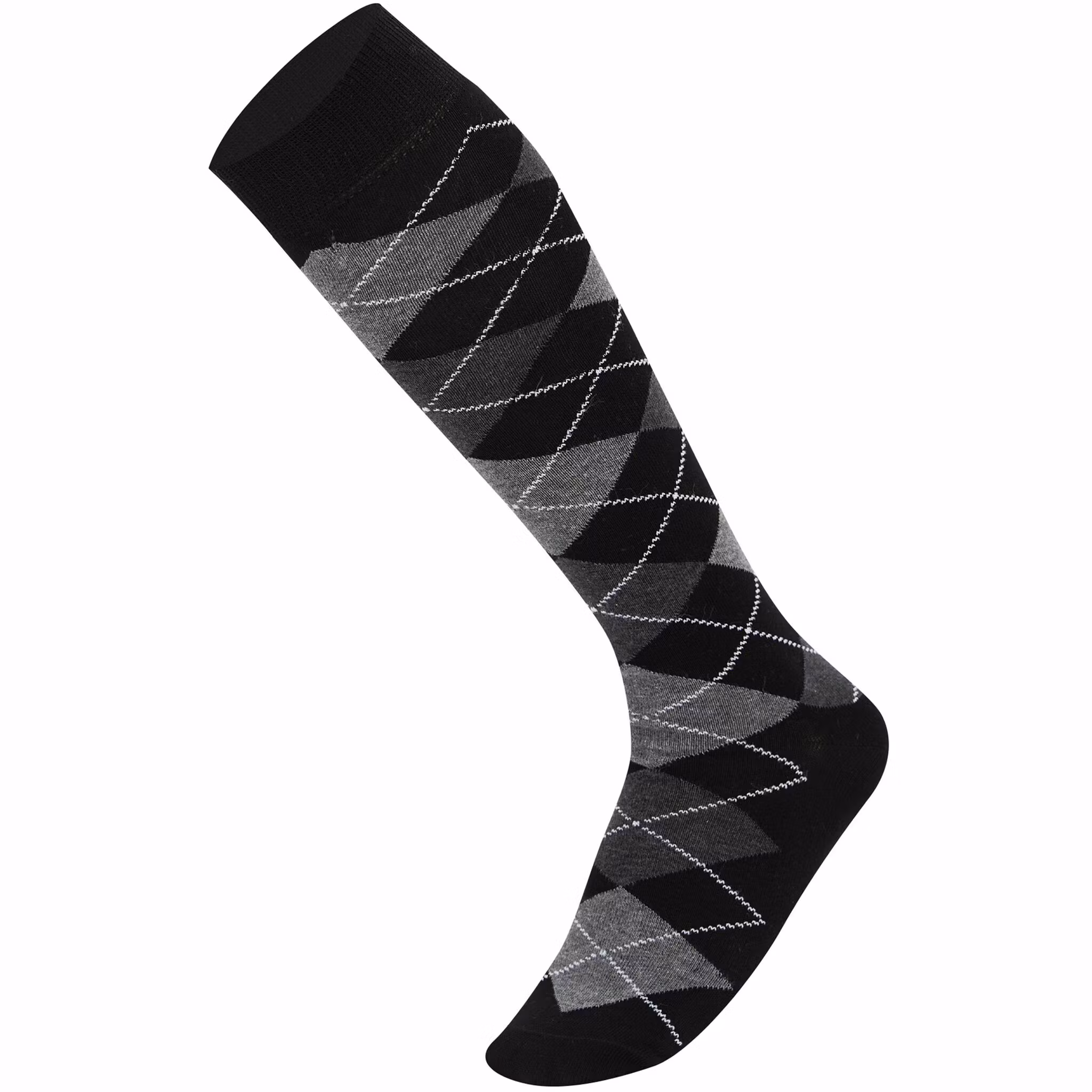 Svart/antracit argyle knästrumpa - MySocks