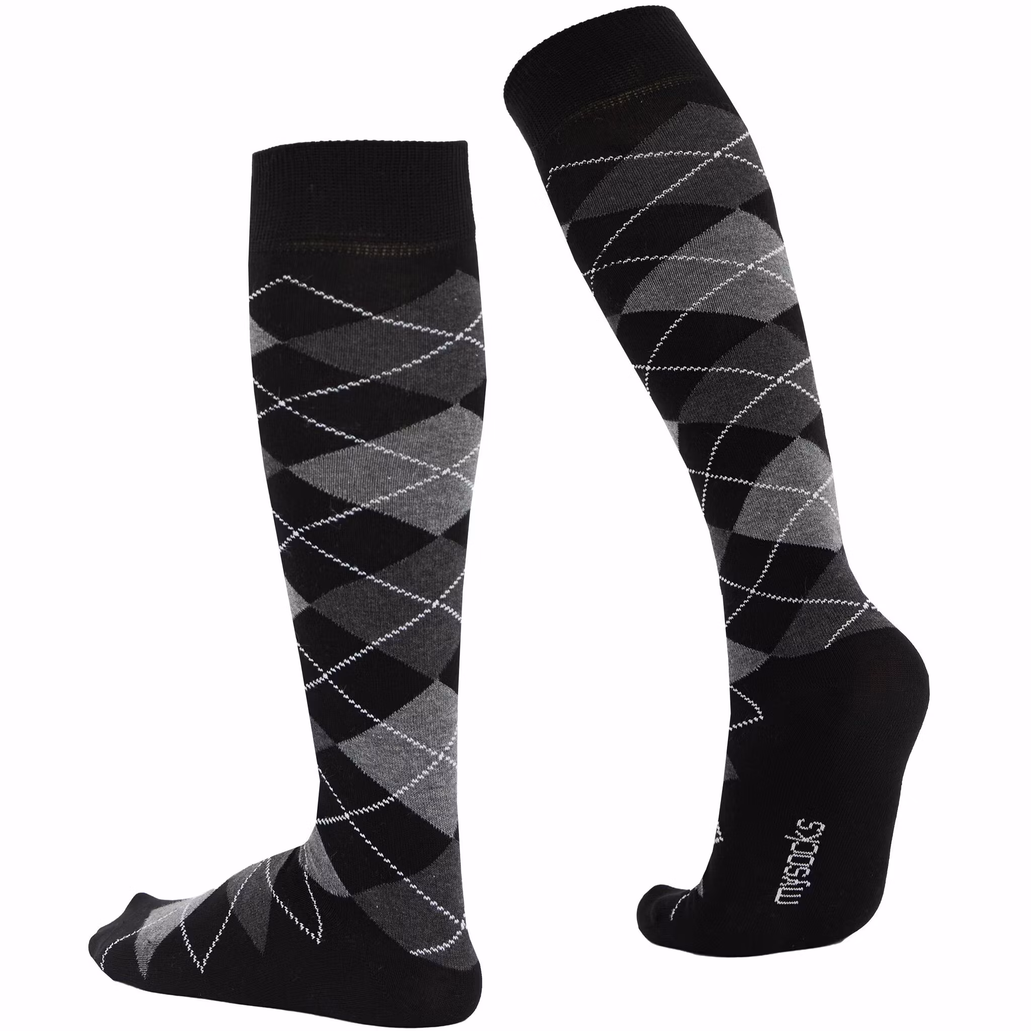Svart/antracit argyle knästrumpa - MySocks