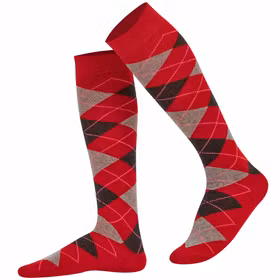 Röd argyle knästrumpa - MySocks