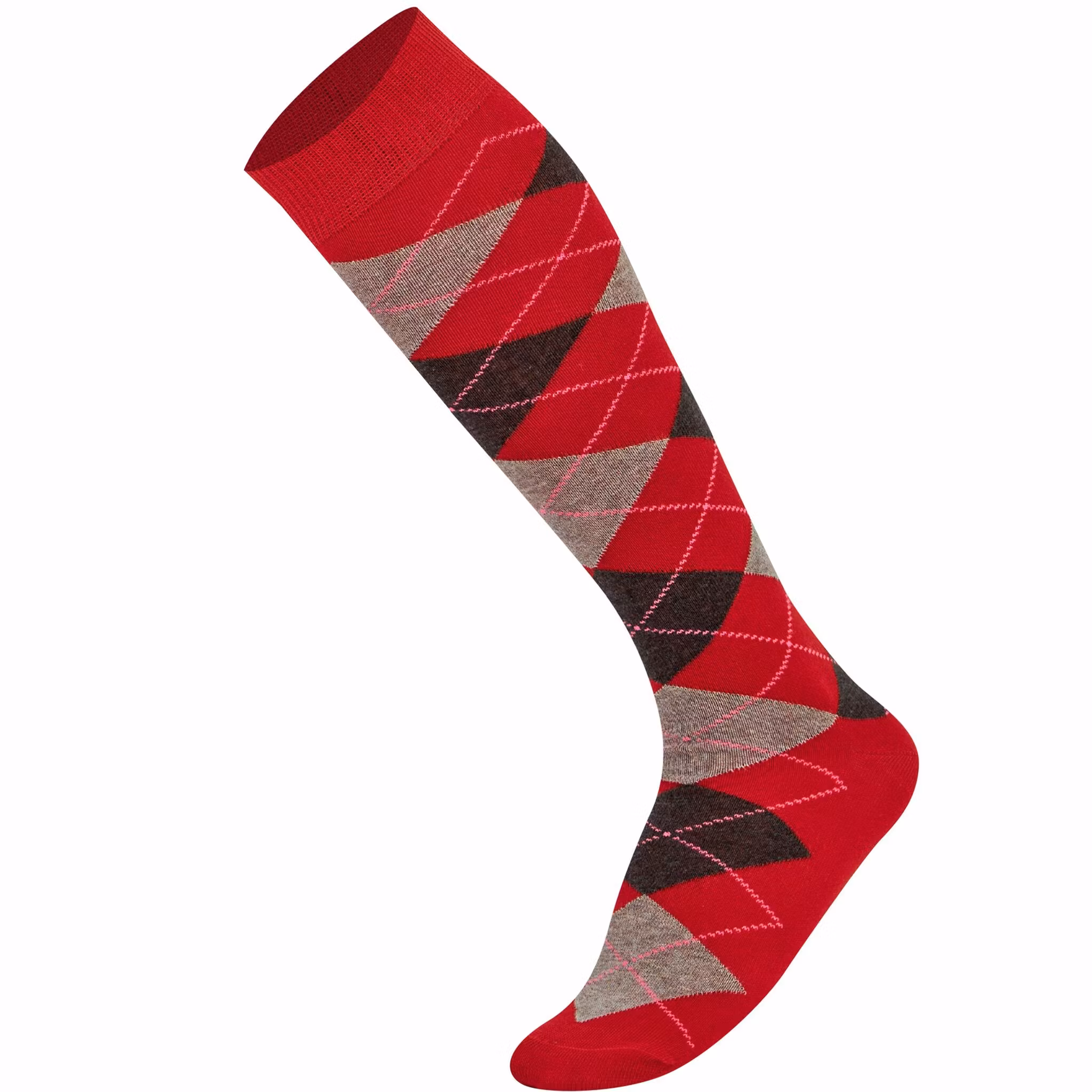 Röd argyle knästrumpa - MySocks