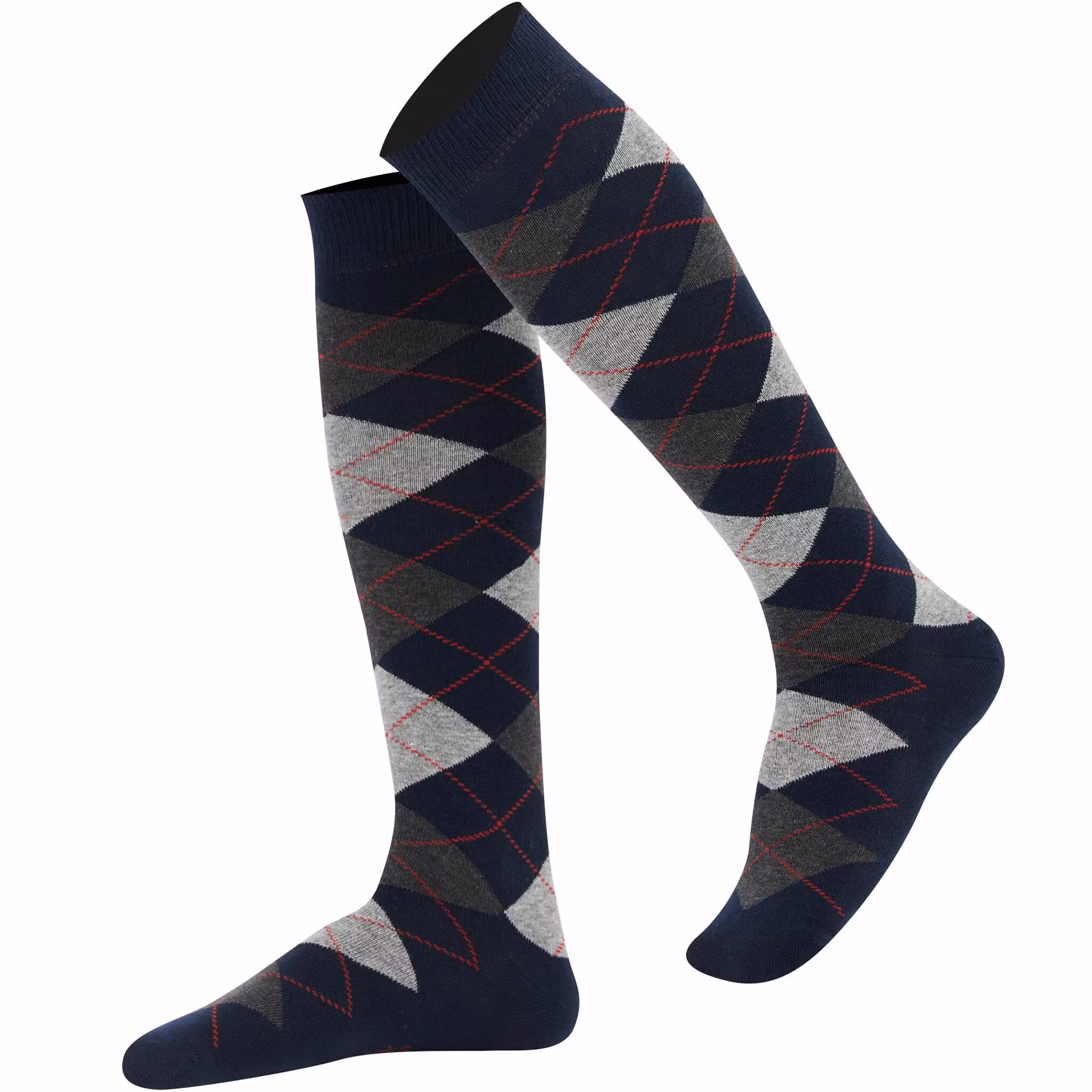 Navy argyle knästrumpa - MySocks