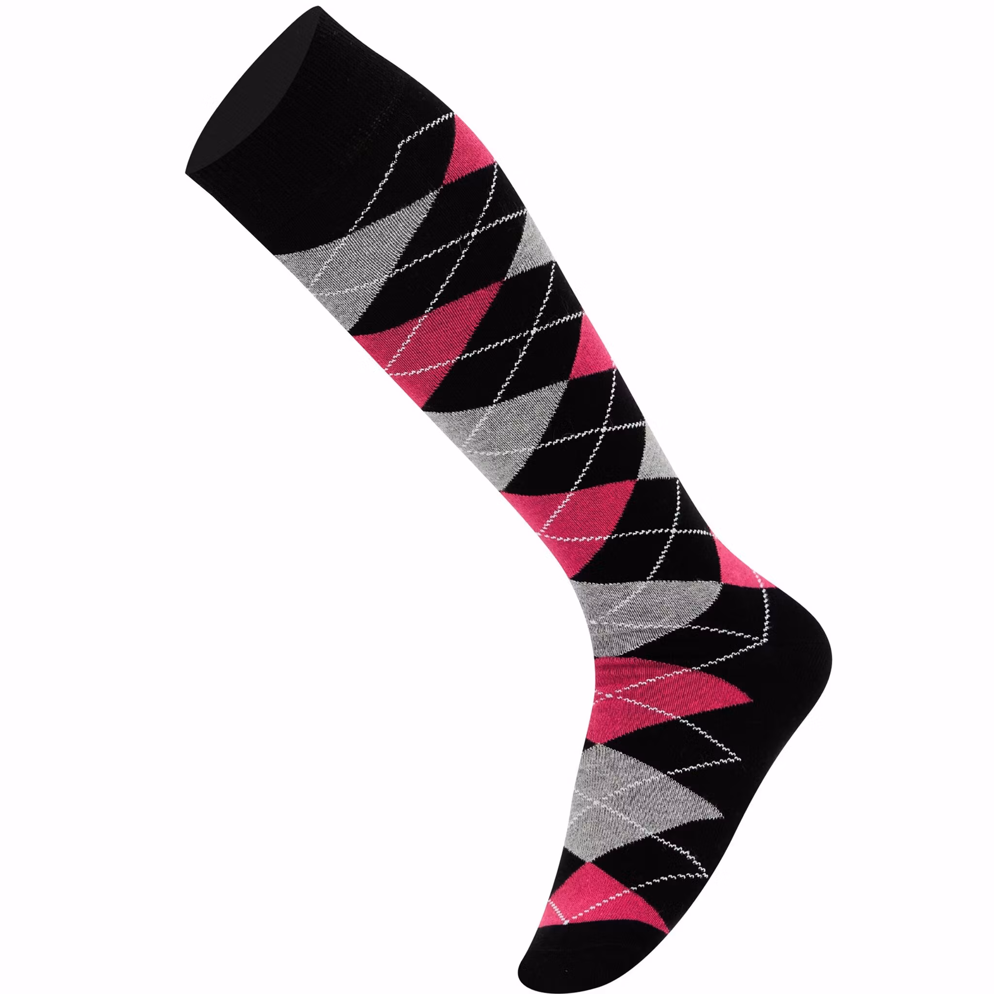 Fuchsia knästrumpa Argyle - My Socks