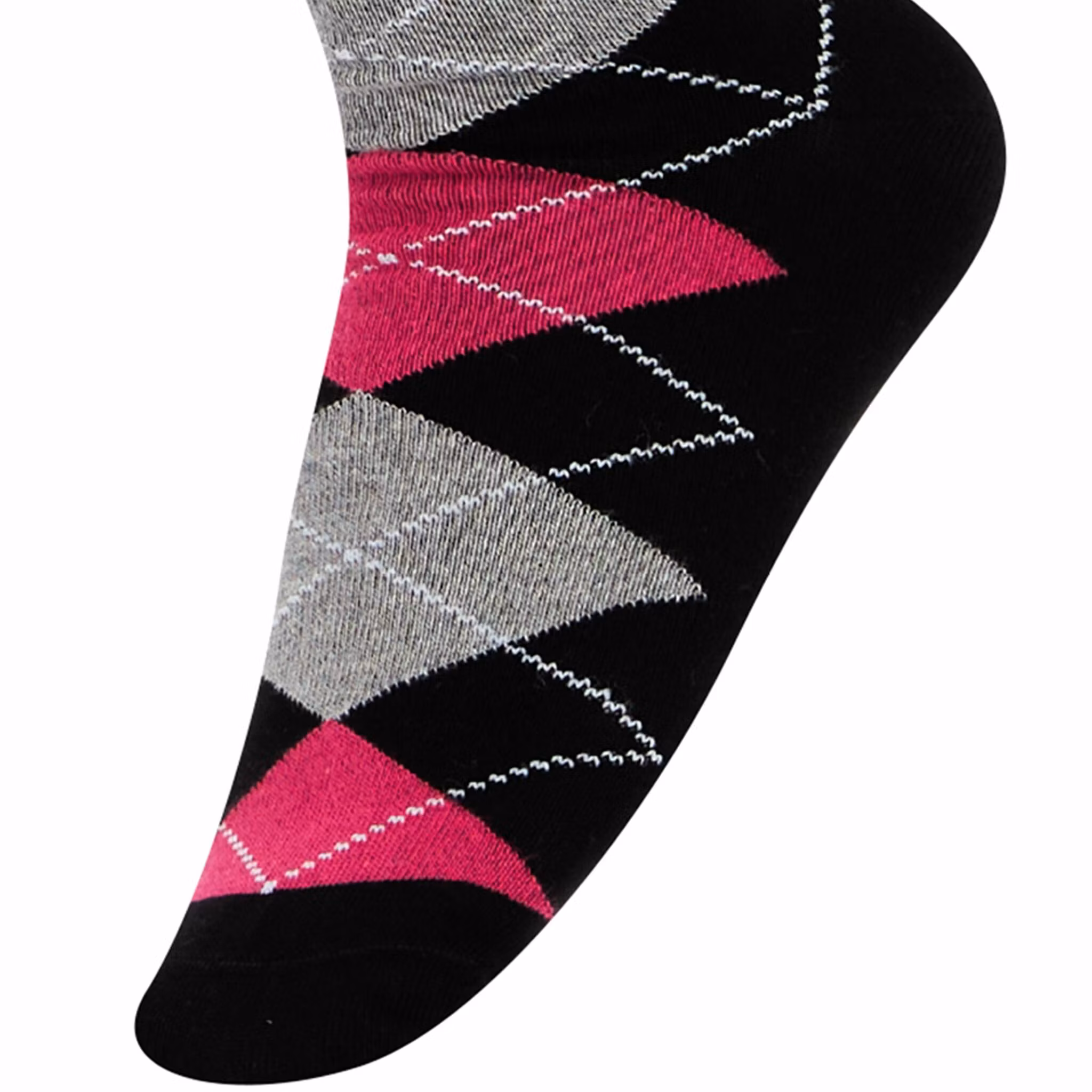 Fuchsia knästrumpa Argyle - My Socks