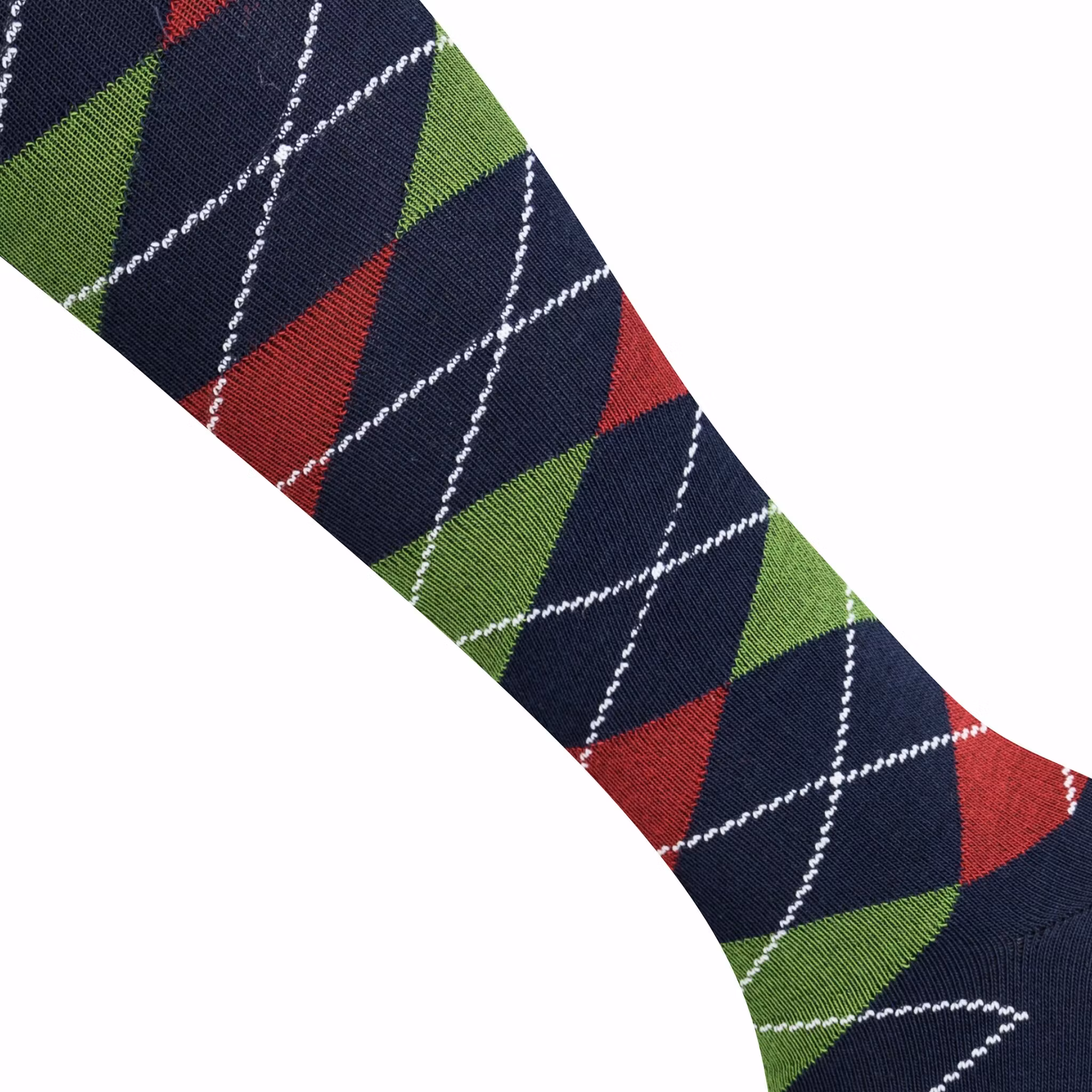 Knästrumpa argyle Navy Green  - My Socks