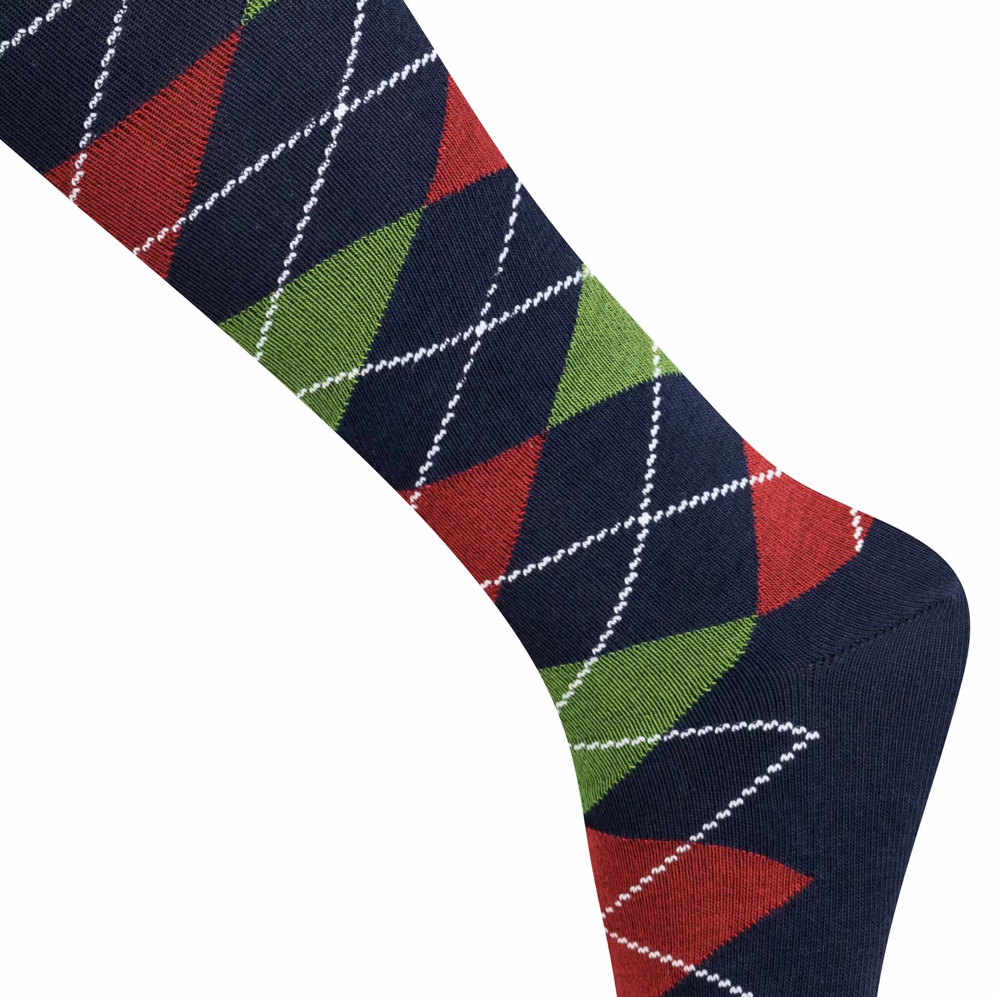 Knästrumpa argyle Navy Green  - My Socks