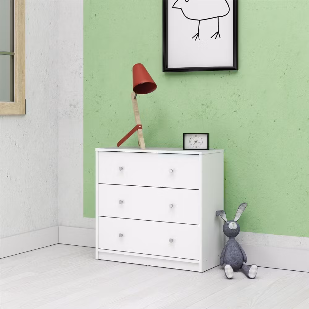 Byrå med 3 lådor vit May - Tvilum