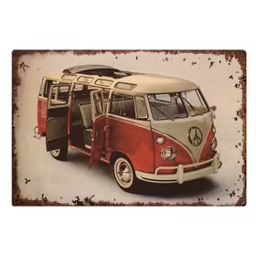 Plåtskylt - "Mini bus" 20x30cm