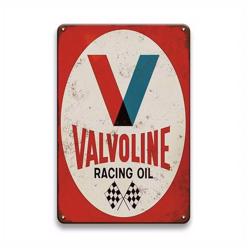 Plåtskylt - "Valvoline racing oil" 20x30cm