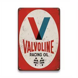 Plåtskylt - "Valvoline racing oil" 20x30cm