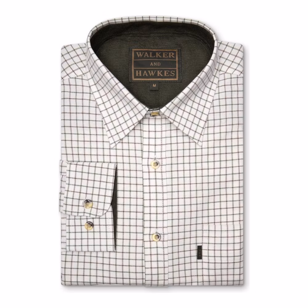 Rutig Tattersall Brocton skjorta Green - Walker & Hawkes