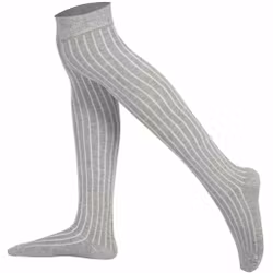 "Over the knee" knästrumpa Grå Ribbad - MySocks