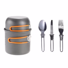 Campingkök med bestick