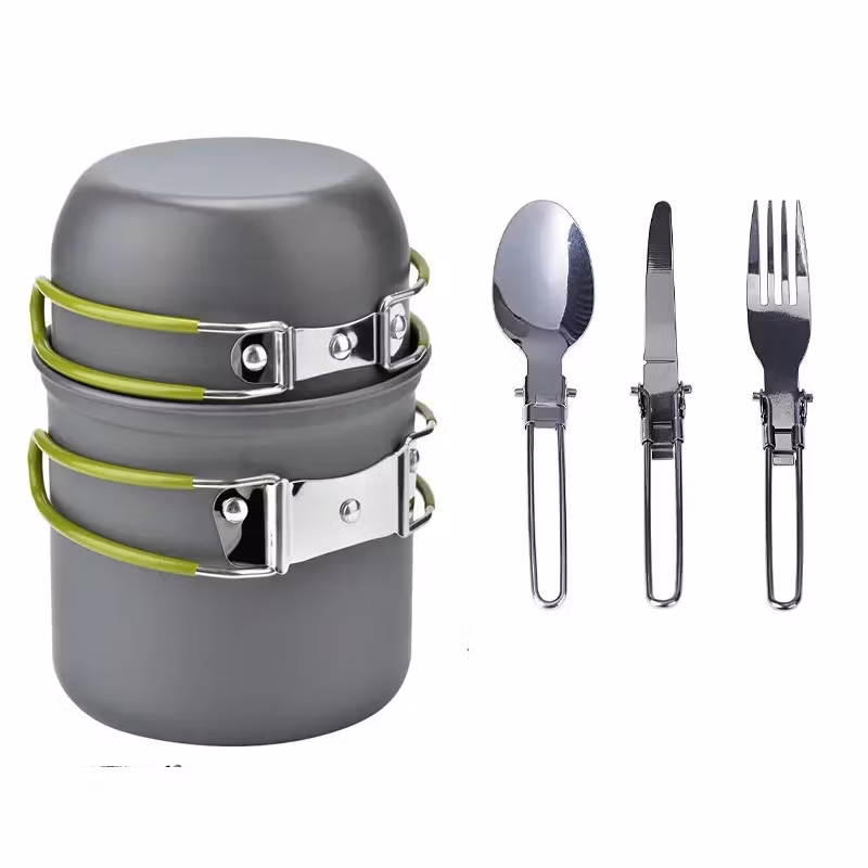 Campingkök 2 delar med bestick