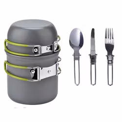 Campingkök 2 delar med bestick